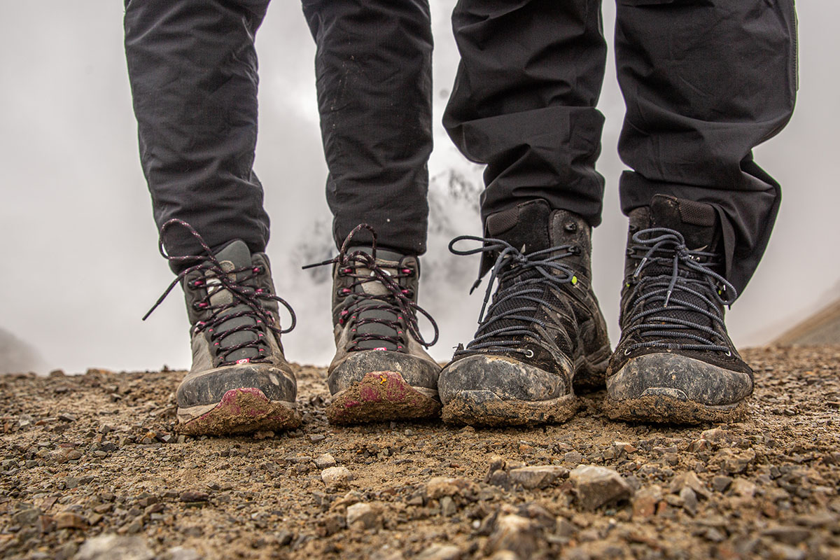 ​​Salewa Mountain Trainer Lite Mid GTX hiking boot (next to Scarpa Rush TRK)